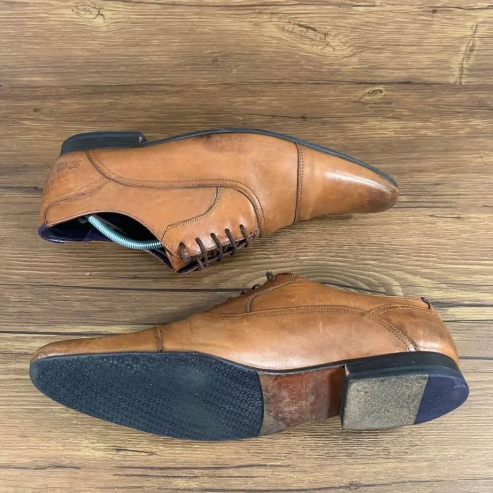 Ted Baker Rogrr 2 Brown Leather Cap Toe Oxfords Dress Shoes Men’s Size 13 (46)_3
